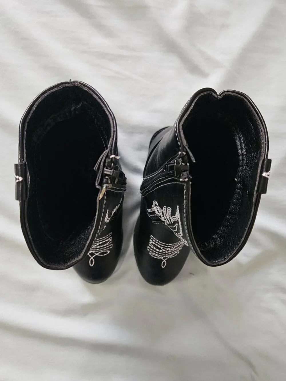bebe girls Black Western Cowboy Boots Embroidered Toddler Girl Size 8